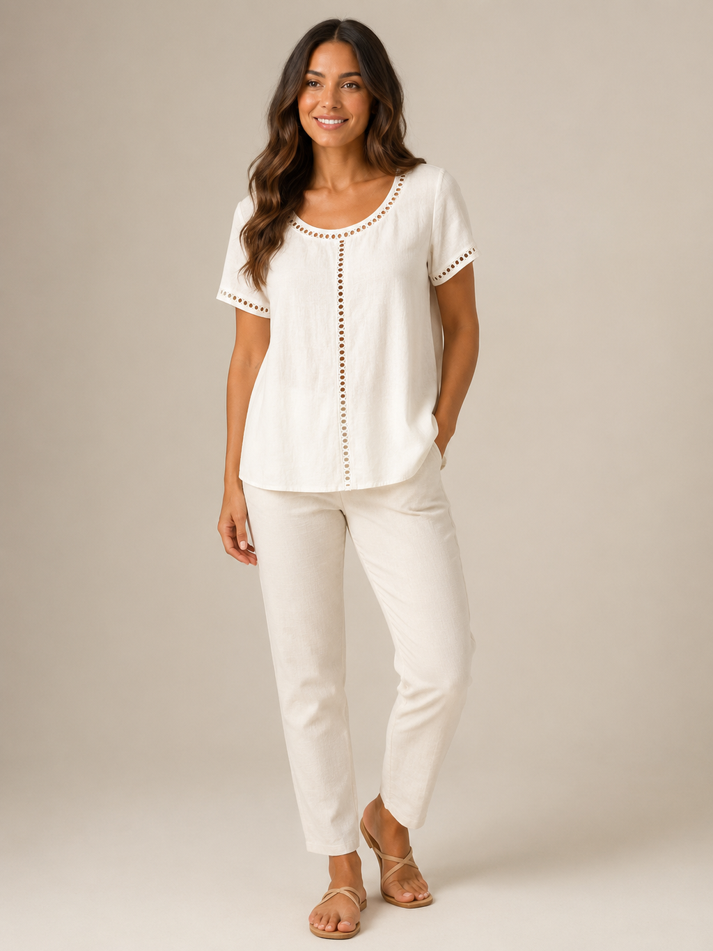 Saphélina - Dames Blouse Met Opengewerkte Details