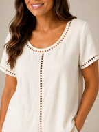 Saphélina - Dames Blouse Met Opengewerkte Details