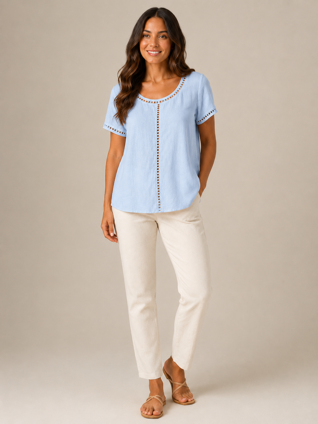 Saphélina - Dames Blouse Met Opengewerkte Details