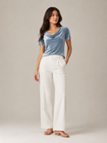 Salyssia - Dames Fluweellook Top Met Gedrapeerde Halslijn