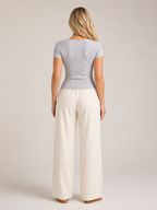 Sabréline - Dames Ribtop Met Vierkante Hals En Knoopdetail