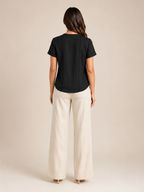Sélavine - Dames Blouse Met Knoopdetail En Contraststiksels