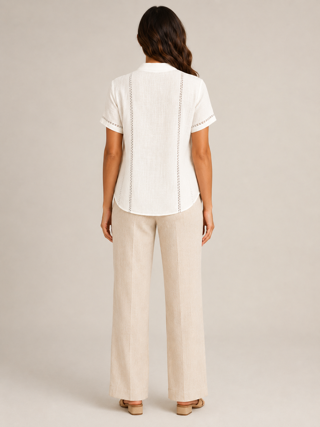 Sélavine - Dames Blouse Met Knoopdetail En Contraststiksels