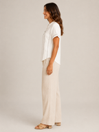Sélavine - Dames Blouse Met Knoopdetail En Contraststiksels