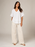 Sybeline - Dames Blouse Met V-hals En Franjeranden