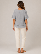 Sybeline - Dames Blouse Met V-hals En Franjeranden