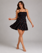 Felora - Mini-jurk Met Bloemenprint En Smocktop