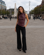 Jovana - Kunstleer Tanktop Met Moderne Snit