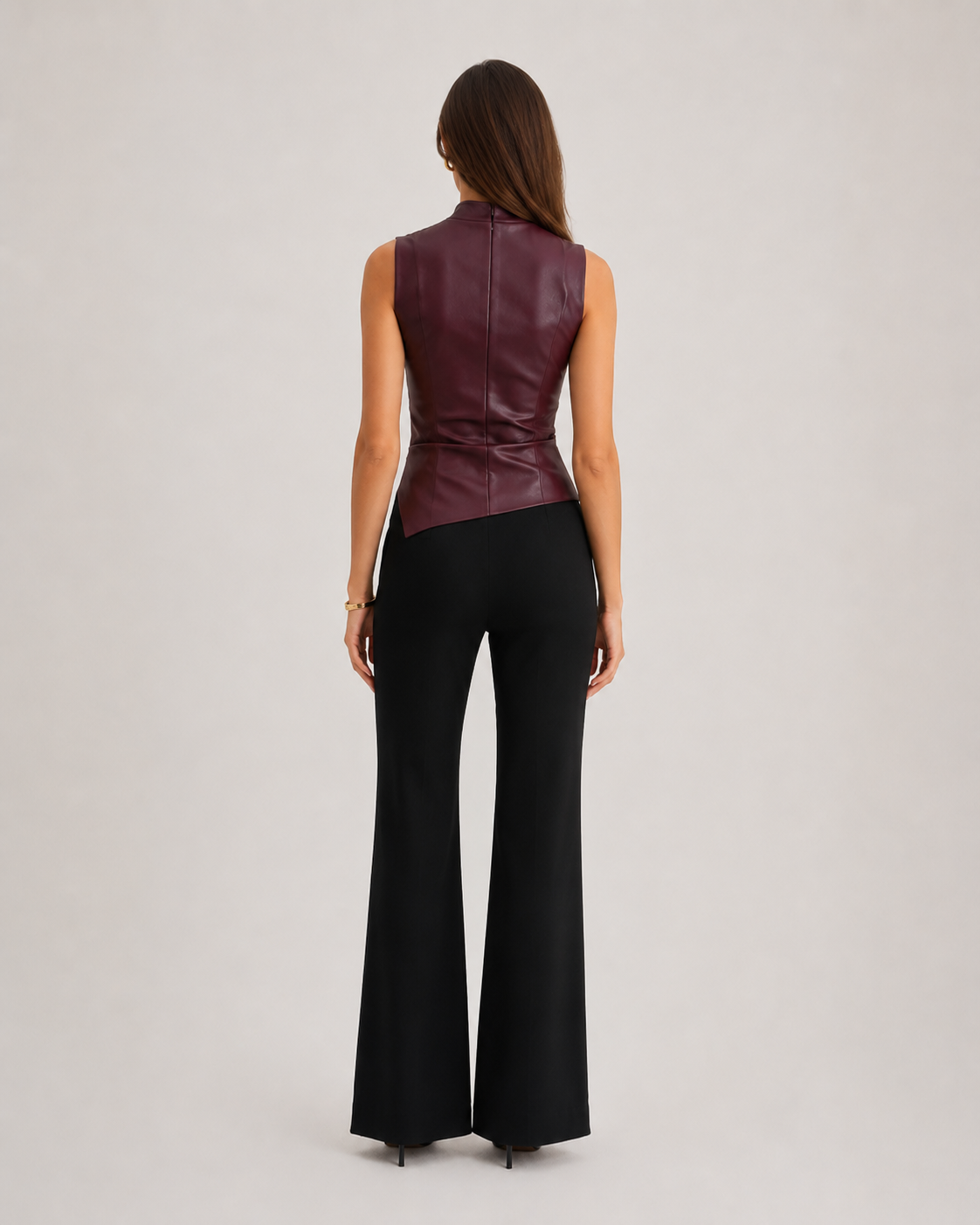Jovana - Kunstleer Tanktop Met Moderne Snit