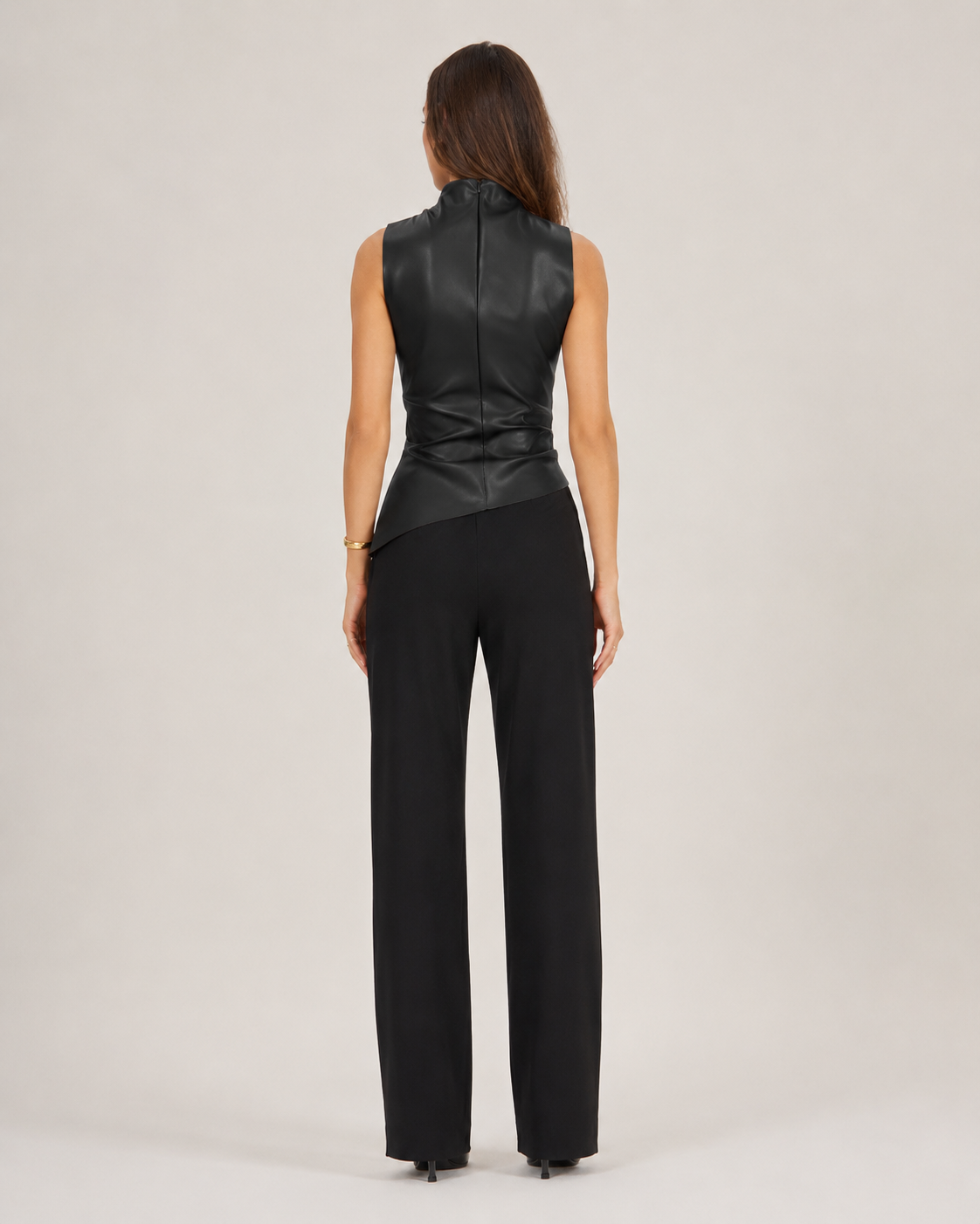 Jovana - Kunstleer Tanktop Met Moderne Snit