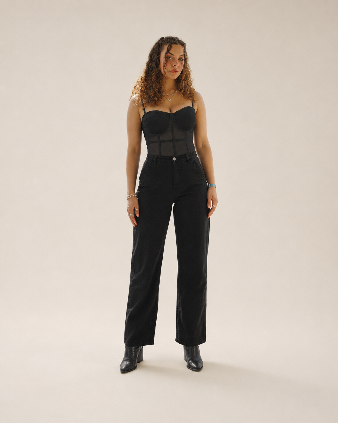 Jolien - Mesh Bustier Top Met Beugelcups En Verstelbare Bandjes