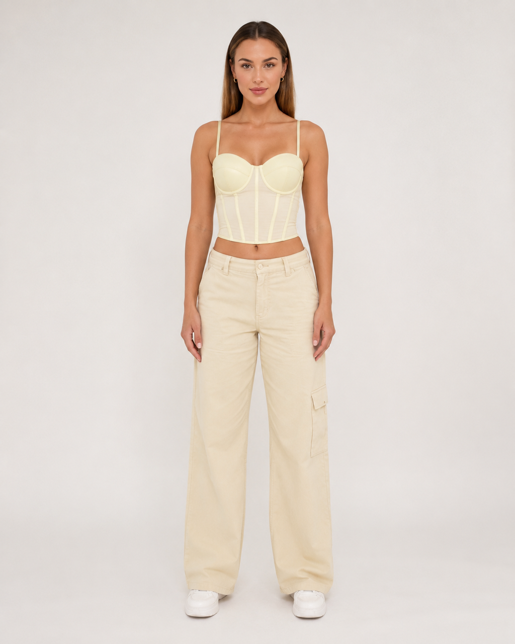 Jolien - Mesh Bustier Top Met Beugelcups En Verstelbare Bandjes