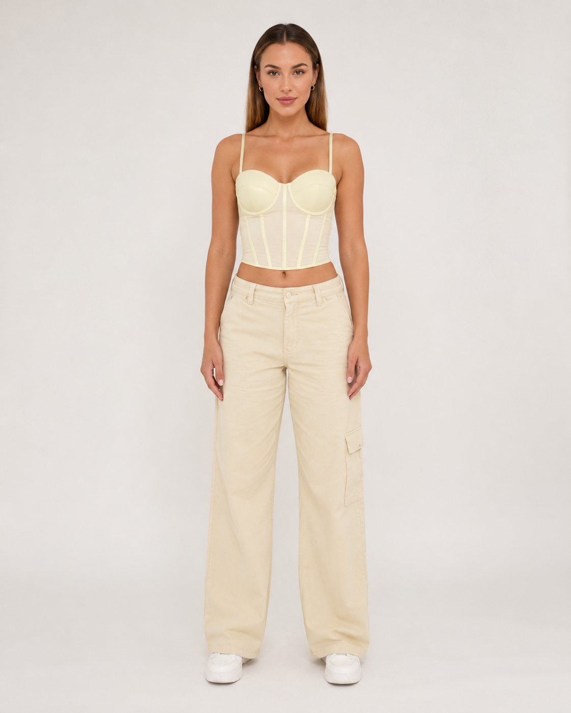 Jolien - Mesh Bustier Top Met Beugelcups En Verstelbare Bandjes