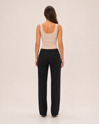 Jaline - Rib Tanktop Met Kant En Strik