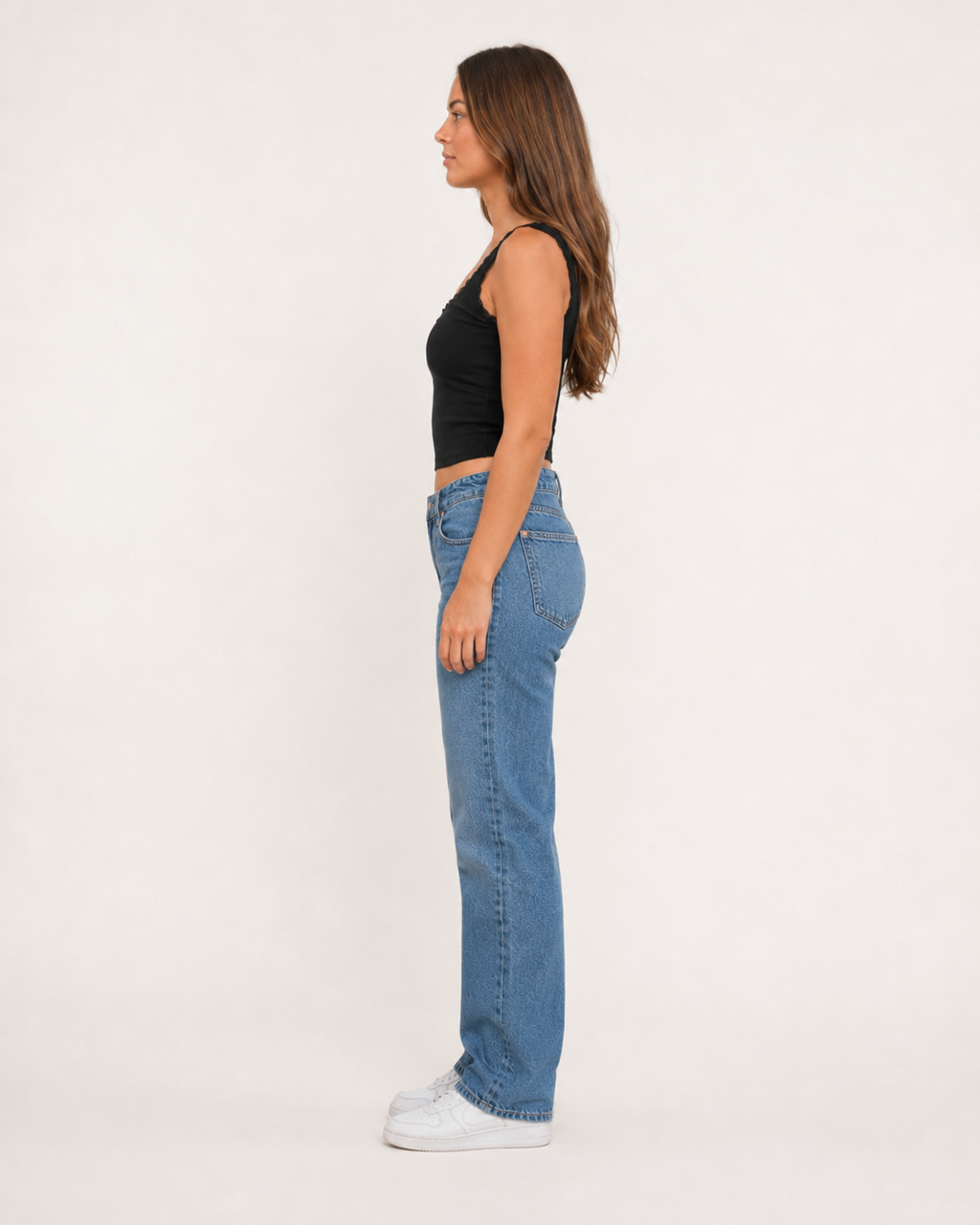 Jaline - Rib Tanktop Met Kant En Strik