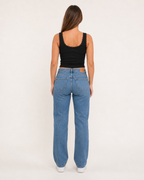 Jaline - Rib Tanktop Met Kant En Strik