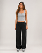 Jaline - Rib Tanktop Met Kant En Strik
