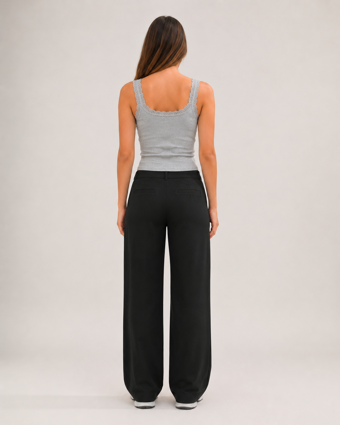 Jaline - Rib Tanktop Met Kant En Strik