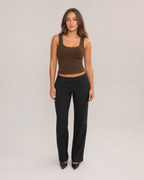 Jaline - Rib Tanktop Met Kant En Strik