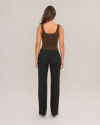 Jaline - Rib Tanktop Met Kant En Strik