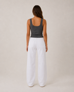 Jaline - Rib Tanktop Met Kant En Strik