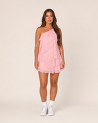 Franca - One-shoulder Mini-jurk Met Strikdetail En A-lijn Rok