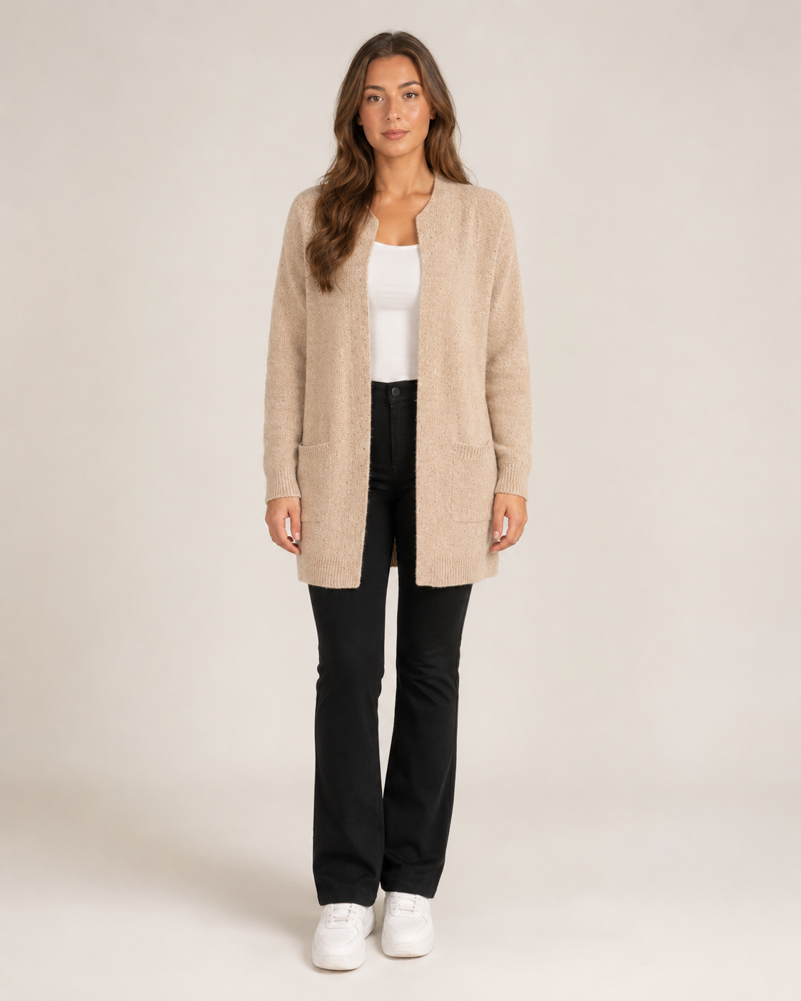 Elise - Wollen Dames Vest Met Stippenprint En Ronde Hals
