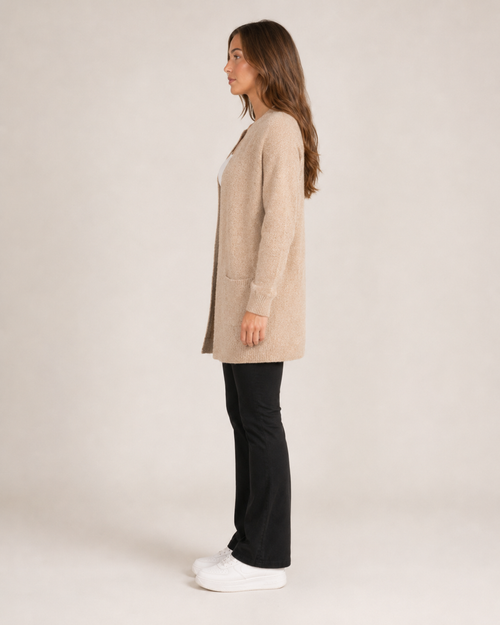 Elise - Wollen Dames Vest met Stippenprint en Ronde Hals
