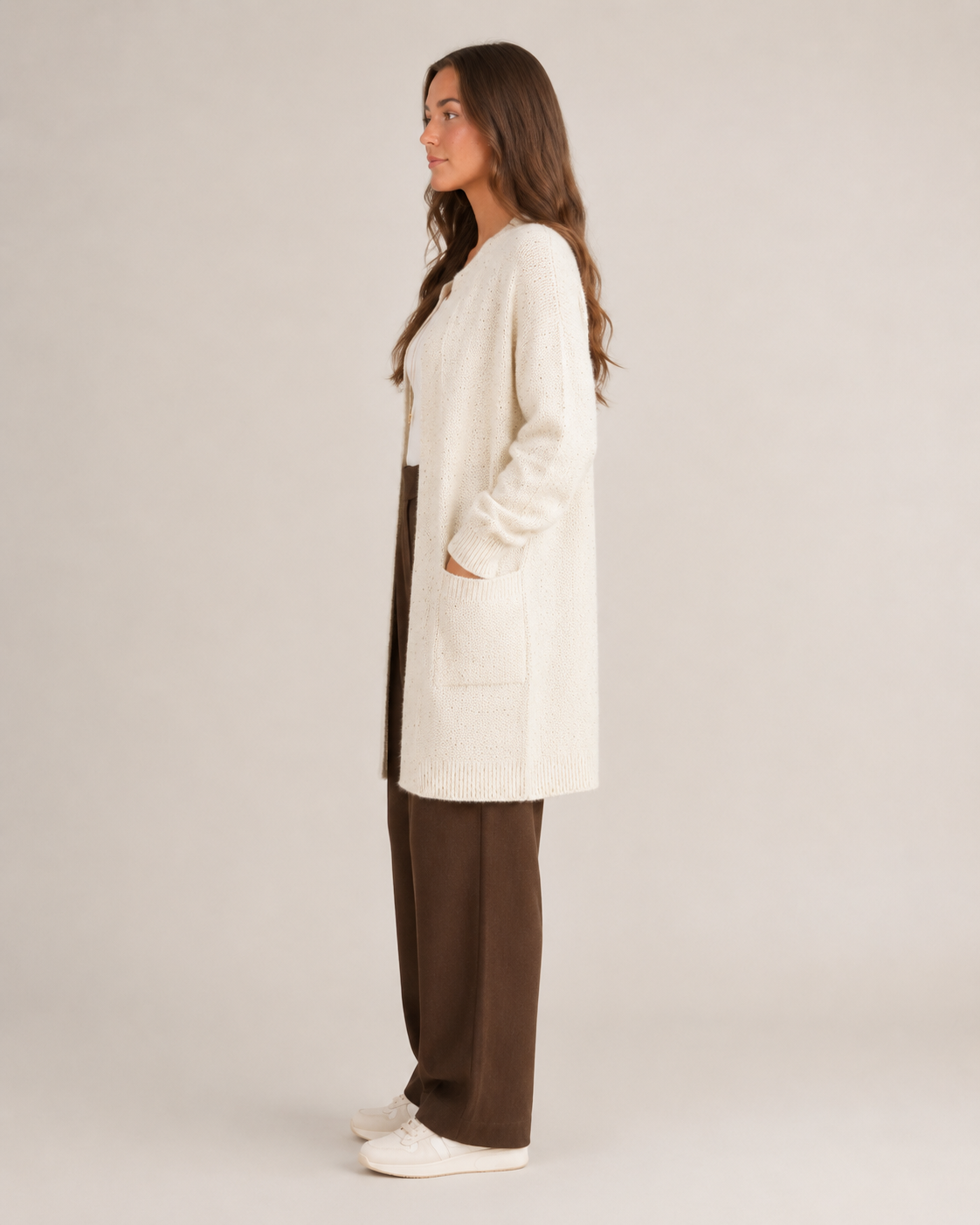 Elise - Wollen Dames Vest Met Stippenprint En Ronde Hals