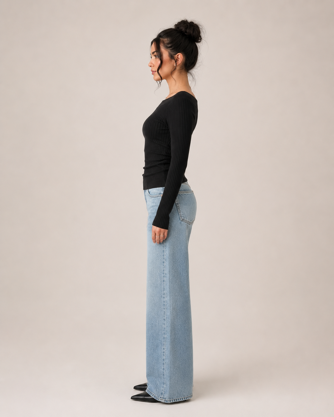 Annebel - Zwarte Dames Off-shoulder Top Met Plooien
