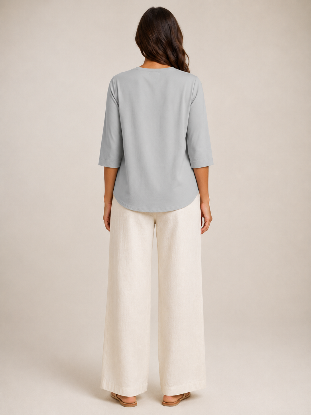 Soraline - Dames Katoenen Blouse Met Split-hals En Knoopdetail