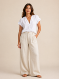 Sorevianne - Dames Blouse Met V-hals En Uitlopende Mouwen