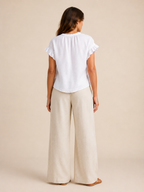 Sorevianne - Dames Blouse Met V-hals En Uitlopende Mouwen