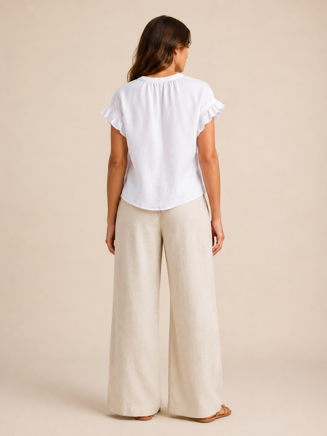 Sorevianne - Dames Blouse Met V-hals En Uitlopende Mouwen