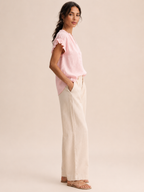 Sorevianne - Dames Blouse Met V-hals En Uitlopende Mouwen