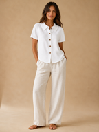 Saveraine - Dames Blouse Met Kraag En Knoopsluiting