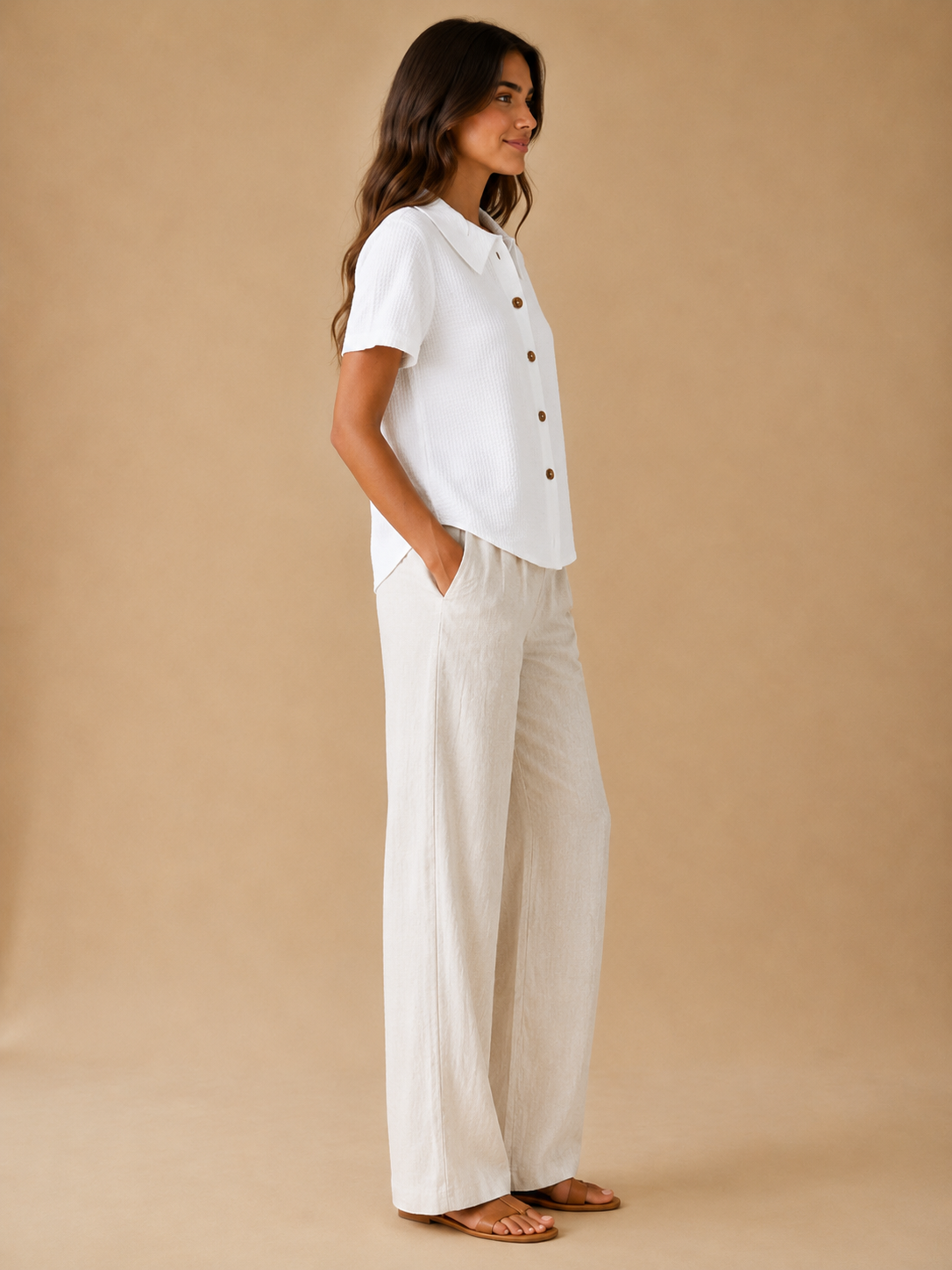 Saveraine - Dames Blouse Met Kraag En Knoopsluiting