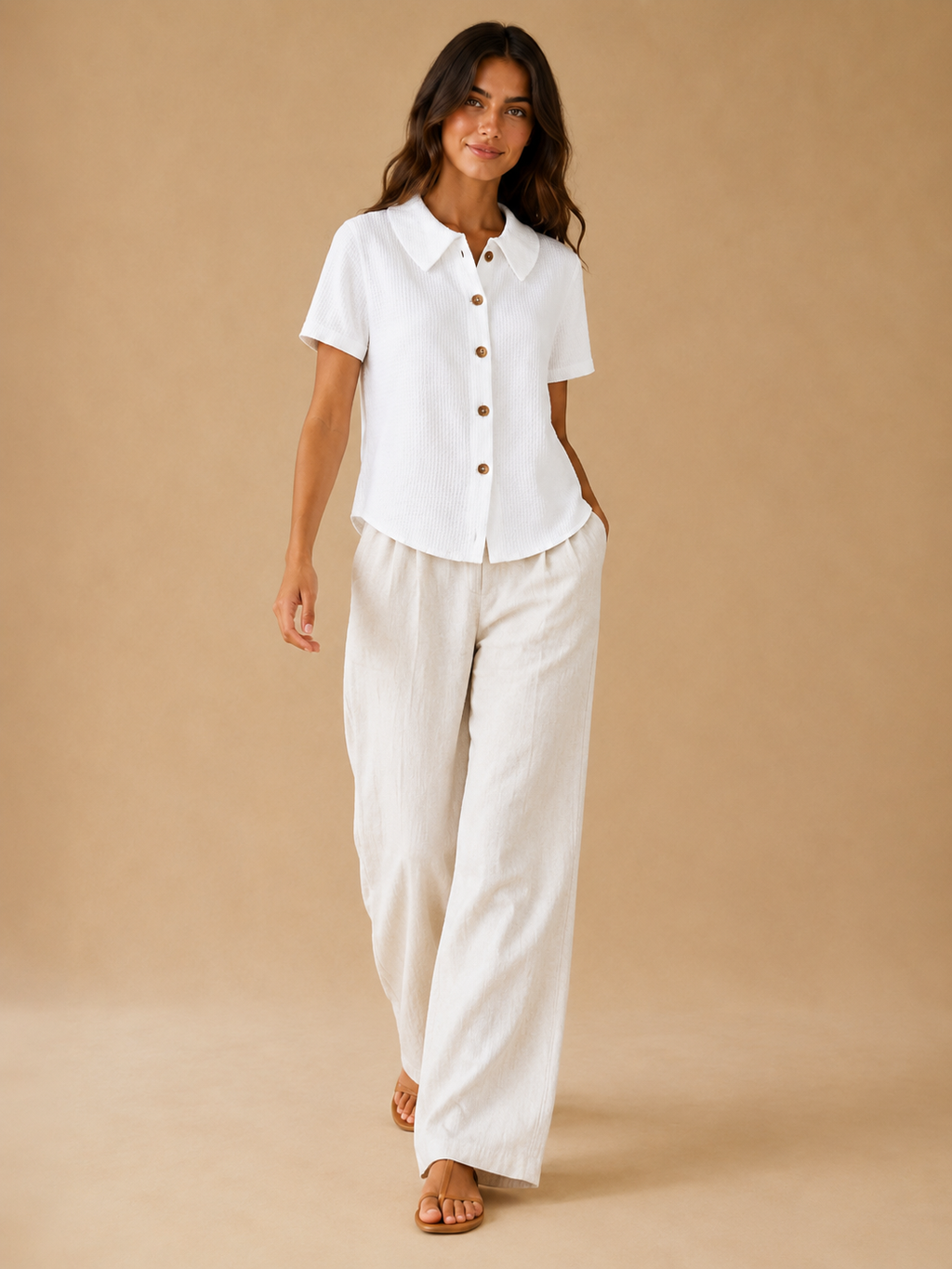 Saveraine - Dames Blouse Met Kraag En Knoopsluiting