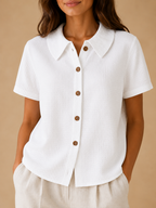 Saveraine - Dames Blouse Met Kraag En Knoopsluiting