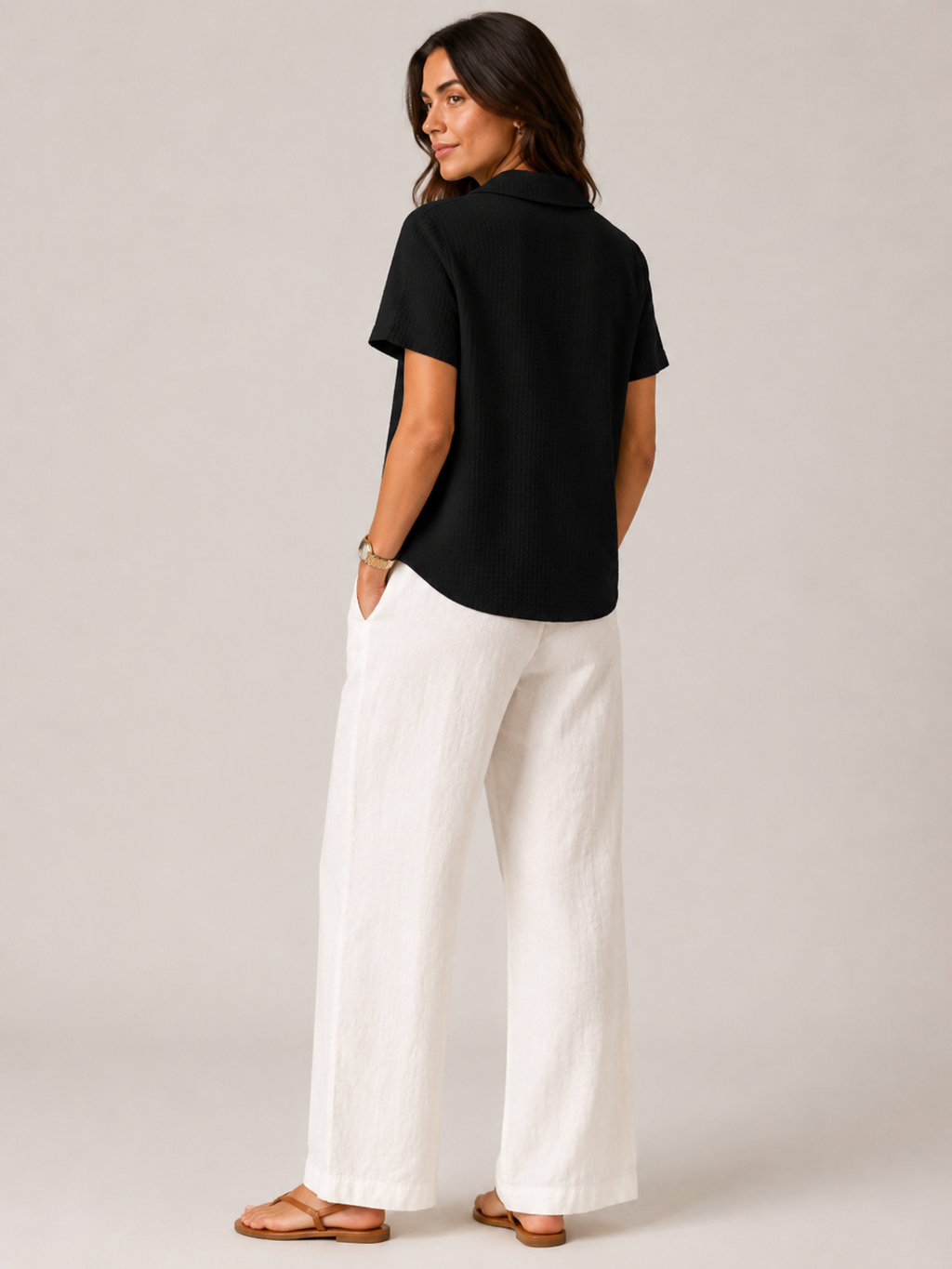Saveraine - Dames Blouse Met Kraag En Knoopsluiting
