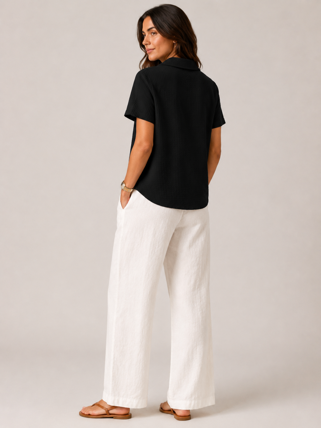 Saveraine - Dames Blouse Met Kraag En Knoopsluiting