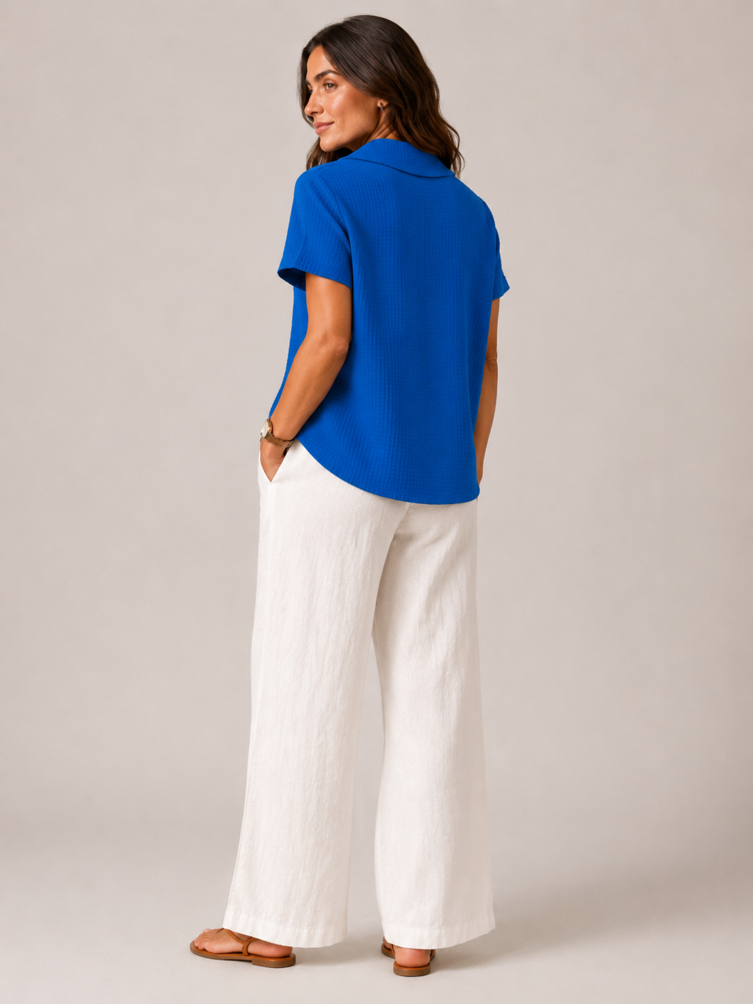 Saveraine - Dames Blouse Met Kraag En Knoopsluiting