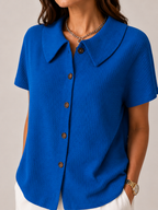 Saveraine - Dames Blouse Met Kraag En Knoopsluiting