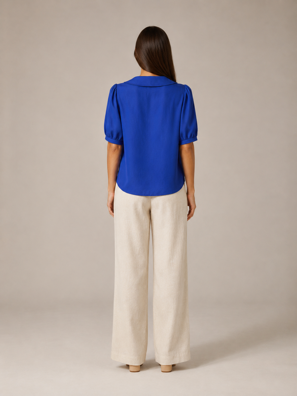 Sélorine - Dames Blouse Met Ronde Kraag En Knoopsluiting