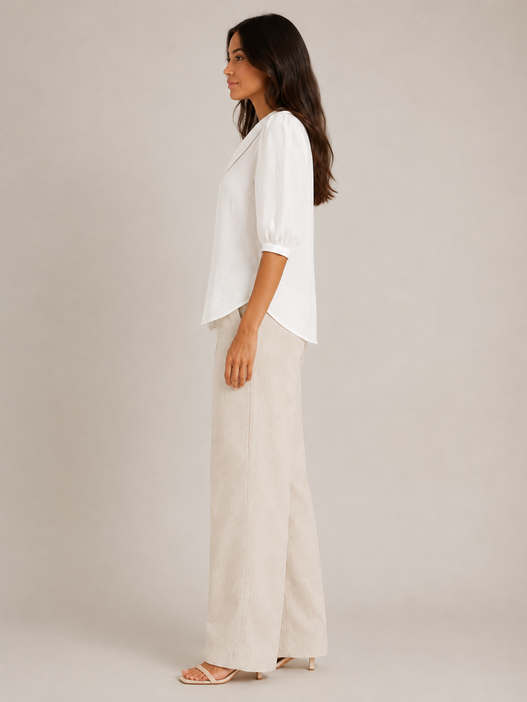 Sélorine - Dames Blouse Met Ronde Kraag En Knoopsluiting