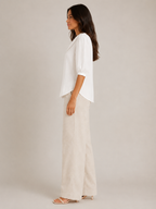 Sélorine - Dames Blouse Met Ronde Kraag En Knoopsluiting
