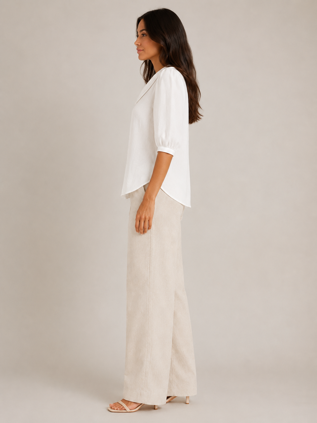 Sélorine - Dames Blouse Met Ronde Kraag En Knoopsluiting