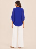 Samilène - Dames Blouse Met Split-hals En Wijde Mouwen