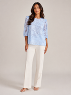 Sarevienne - Dames Blouse Met Bloemenpatroon En Pofmouwen