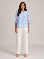 Sarevienne - Dames Blouse Met Bloemenpatroon En Pofmouwen